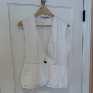 Dior White Sleeveless Top